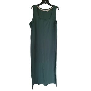 Isaac Mizrahi‎ Live! Sleeveless Maxi Dress Green Square Neck Side Slits XL #C